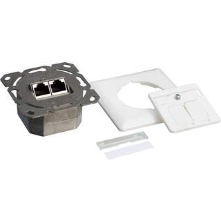 LogiLink Cat.6A wall outlet 2 x RJ45 shielded signal white