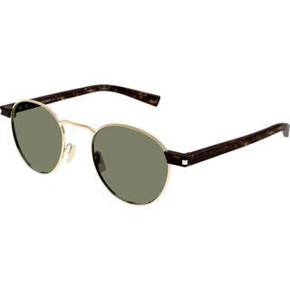 SAINT LAURENT Mand SL 707 002 Solbriller Metal Guld Grøn Rund