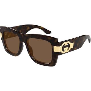 Gucci Kvinde GG1688S 002 Solbriller Injiceret Havana Brun Firkantet