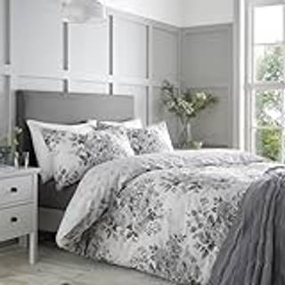 Catherine Lansfield Catherine Lansfield Silver Grey Elinda Floral Reversible Duvet Cover Set