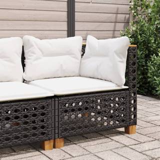 Hjørnemodul Til Havesofa Med Hynder Polyrattan Sort - 1 / Sort og hvid / with carving