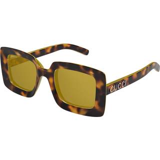 Gucci Kvinde GG1718S 002 Solbriller Injiceret Havana Brun Firkantet