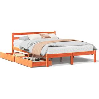 sengeramme uden madras 120x190 cm massivt fyrretræ gyldenbrun