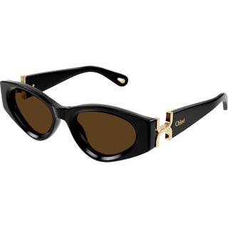 Chloé Kvinde CH0259S 001 Solbriller Acetat Sort Brun Cat Eye