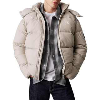 Hooded Down Puffer Jacket - Grey - XXS