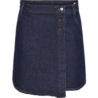 Pieces - Blå - Pcnevin Hw Mini Skirt - Small