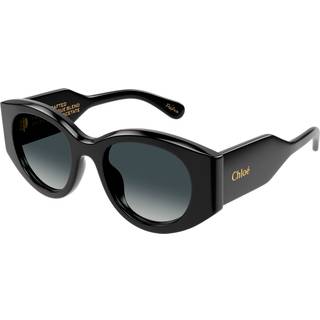 Chloé Kvinde CH0251S 001 Solbriller Acetat Sort Grå Rund