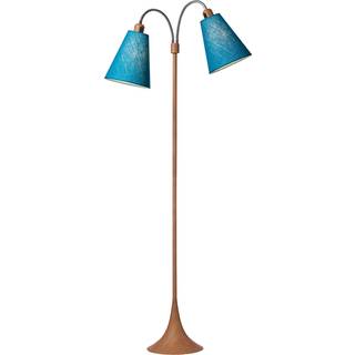 Fodgænger Gulvlampe trælook m/petroleum skærme