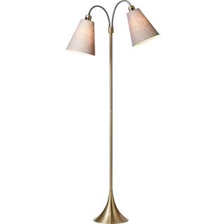 Fodgænger Gulvlampe - Antik Messing/Lysegrå - Nielsen Light