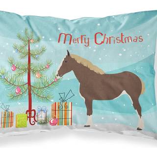 """" Caroline's Treasures Percheron Horse Christmas Pillowcase Standard Multicolor """"
