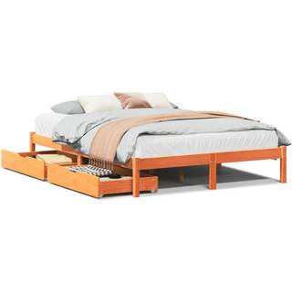 sengeramme uden madras 120x190 cm massivt fyrretræ gyldenbrun