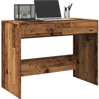 skrivebord 101x50x76,5 cm konstrueret træ antikt trælook