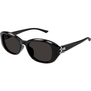 Alexander McQueen Kvinde AM0470SA 001 Solbriller Acetat Sort Grå Rund