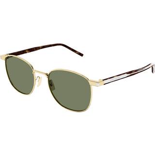 SAINT LAURENT Unisex SL 747 008 Solbriller Metal Guld Grøn Rund