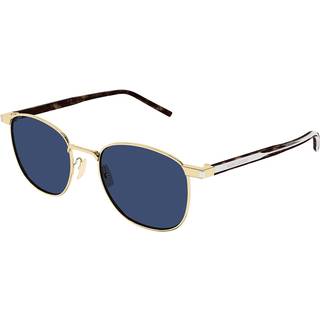SAINT LAURENT Unisex SAINT LAURENT SL 747 005 Solbriller Metal Guld Blå Rund