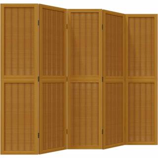 Rumdeler 6 Paneler Massivt Kejsertræ Brun - 5 / 40 x 160 cm