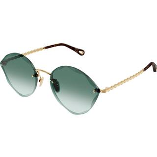 Chloé Kvinde CH0253S 003 Solbriller Metal Guld Grøn Cat Eye