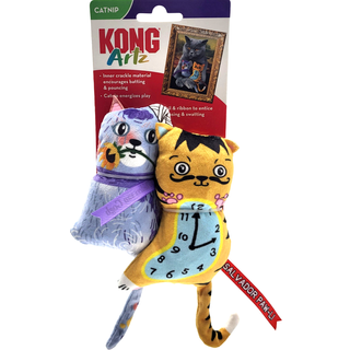 KONG Artz Cats - knitrende kattelegetj med katteurtbnd og hale (Dali/Van Gogh)