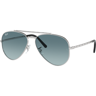 Ray - Ban Unisex RB3625 NEW AVIATOR 003/3M Solbriller Metal Sølv Blå Pilot Normal Skygge