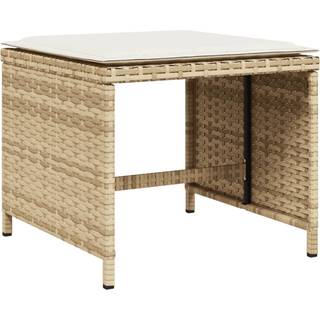 haveskamler 4 stk. med hynder 40x40x35 cm polyrattan beige