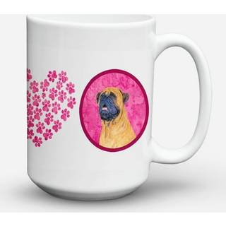 """" Caroline's Treasures SS4796-PK-CM15 Mastiff Opvaskemaskine Sikker mikrob?lge Keramisk kaffekrus 15 oz multicolor """"
