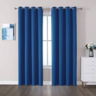 Cucraf Royal Blue Blackout Gardiner 84 tommer l?ngde 2 Paneler S?t v?relse m?rkere gardiner og gardiner til stue Sovev?relse Termisk isoleret lys