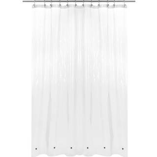Barossa Design Long Broes Gardin Liner 78 """" Højde - 6 Magneter & 8G Heavy Duty Peva Vandtæt PVC Gratis metalgrommer Clear 72x78