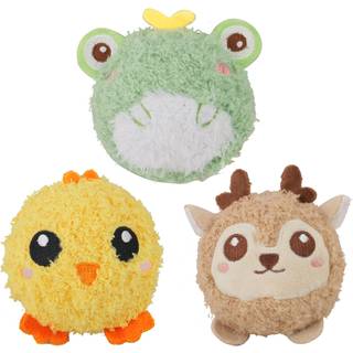 DKING 3PACK Squeaky Dog Balls 2 In1 Funny Puppy Ball Toys Birthday Dog Legetøj til små medium hunde (gårdskugle)