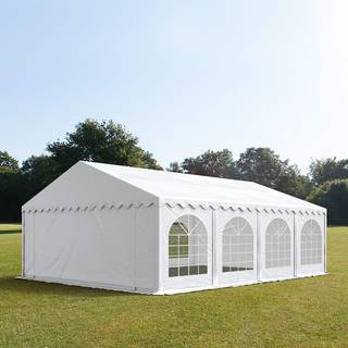 5x8m, Partytelt, PVC-teltdug, hvid, med bundramme - (7325)