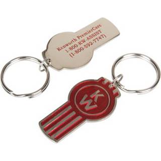 BDA Kenworth Red & Silver Pewter Key Tag Keychain