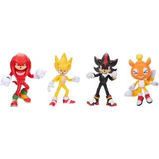 Sonic 3 Movie 5-inchaction Figur 4-Pack artikulerede figurer fra Jakks Pacific's Wave 2 inkluderer Super Sonic Shadow Knuckles og Chao Mascot Tai