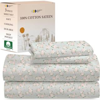 Californien design den rose ark sæt to 100% bomuld dyb lomme dobbeltplader og pudebetræk sæt - vintage rose