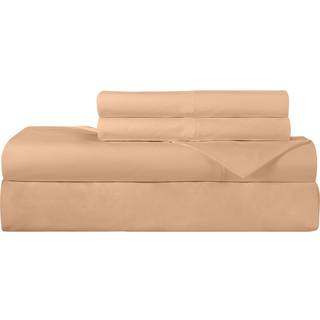 Royale senget?j 300 tr?dt?lling 100% lang h?ftek?mpet bomuldsark s?t - 4 stykker queensize seng ark 1 monteret ark 1 fladt ark 2 pudebetr?k - ?nd