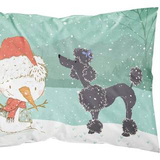 Caroline's Treasures Snowman Black Poodle Christmas Stribument Standard Pillowcase