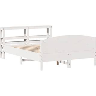 Sengeramme Uden Madras Massivt Fyrretræ - Hvid / 140 x 190 cm