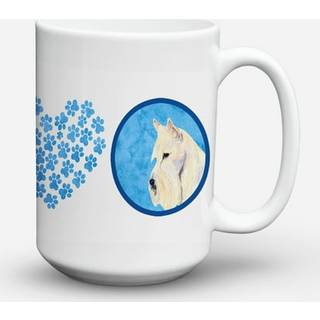"""" Caroline's Treasures SS4806-BU-CM15 Scottish Terrier Microwavable Keramic Coffee Mug 15 Oz Multicolor """"