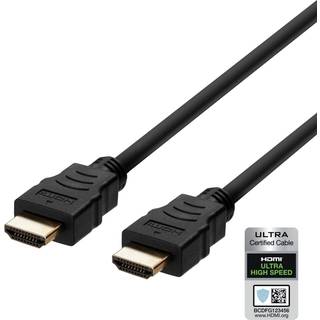Deltaco Ultra High Speed HDMI til HDMI kabel, 1m- Sort