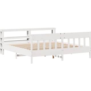 sengeramme uden madras 180x200 cm massivt fyrretræ hvid