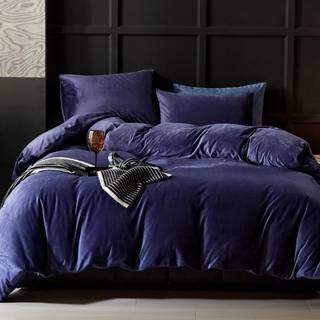WarmDern Violet Velvet Dyne Cover King Size Flannel Dyne Dæk Sengetøj Sæt 3stk Ultra Soft Luxury struktureret moderne krystal fløjl dynedæksler m