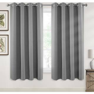 CUCRAF LYS GREY Blackout Gardiner 63 tommer l?ngde 2 Paneler S?t v?relse m?rkere gardiner og gardiner til stue Sovev?relse Termisk isoleret lys B