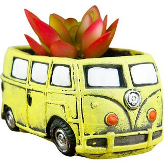 Ascrafter C?de saftige planter Pots Sm? planterpotter med dr?ningshul blomsterpotter til hjemme indend?rs udend?rs havedekoration (gul bus)