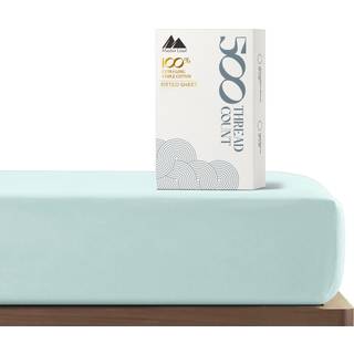 Mayfair Linned Queen St?rrelse monteret ark - 100% bomuld 500 tr?dt?lling Deep Pocket Queen Fitted Sheet 100% Bomuld Fitted Sheet Queen St?rrelse