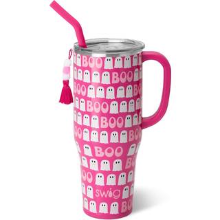 Swig Life 40oz mega krus 40 oz tumbler med håndtag og halm ekstra store isolerede tumblere cup holdervenlig rejsekrus (Faboolous)