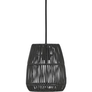 PR Home Hængelampe Saigon, rattanlook, sort, Ø 18 cm