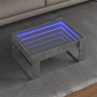 sofabord med Infinity LED-lys 70x53x30 cm betongrå
