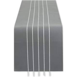 Grå/ hvid stribe kvast bordløber 14x108