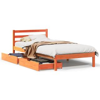sengeramme uden madras 90x200 cm massivt fyrretræ gyldenbrun