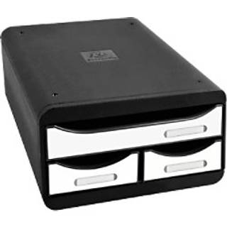 Exacompta Small-Box Skuffekabinet, sort/g. hvid