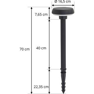 Lindby Solar-LED-lampe med jordspyd Brinca, sort, PC, sensor Brinca, Sort, Plast, Moderne