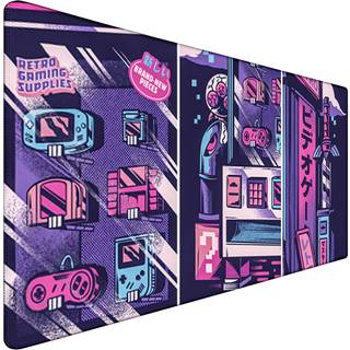 Japansk tegneserie stor spilmuspude med syede kanter holdbart skridsikre naturgummibase (31,5x15,7 tommer) Vandtæt bærbar padmåtte til eSports Pr